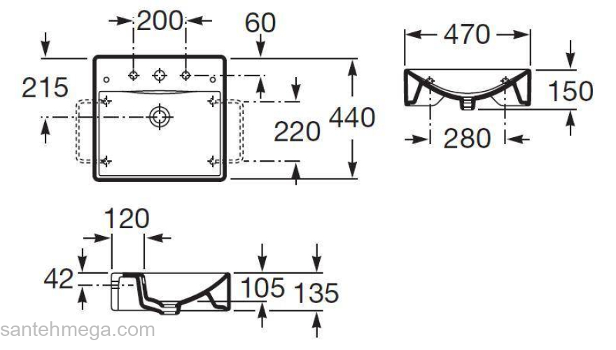 Раковина накладная ROCA Diverta 47х44 327111000. Фото