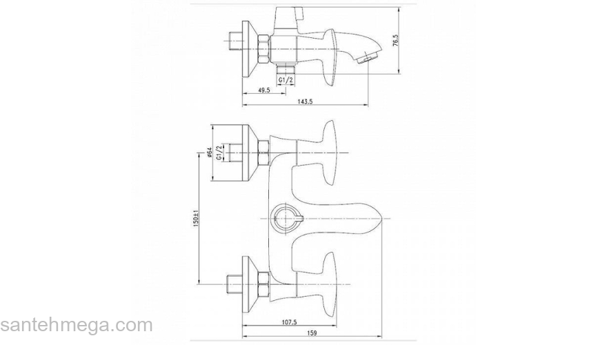 Смеситель для ванны с керамическим дивертором Copter IDDIS COPSB02i02WA. Фото