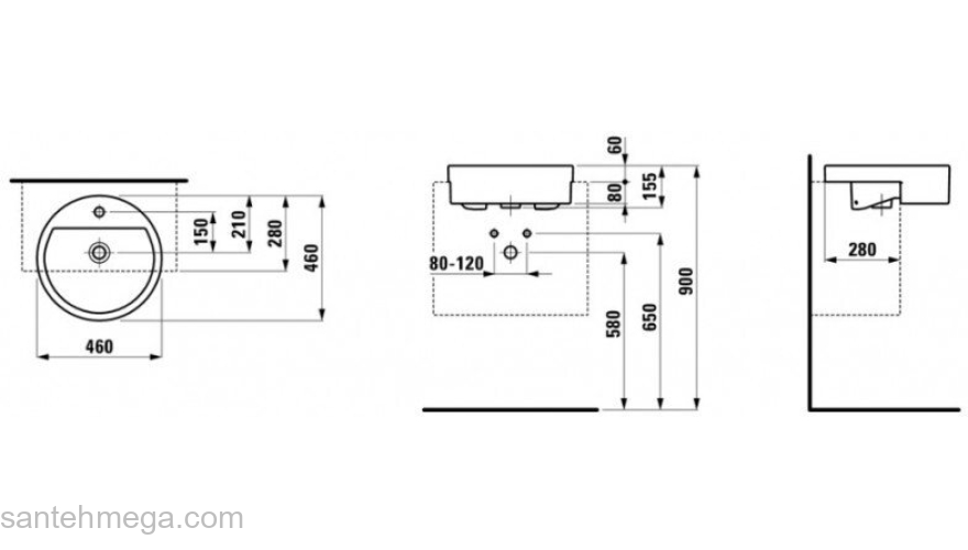 Раковина встраиваемая LAUFEN Living 54x36 8.1243.1.000.109.1. Фото