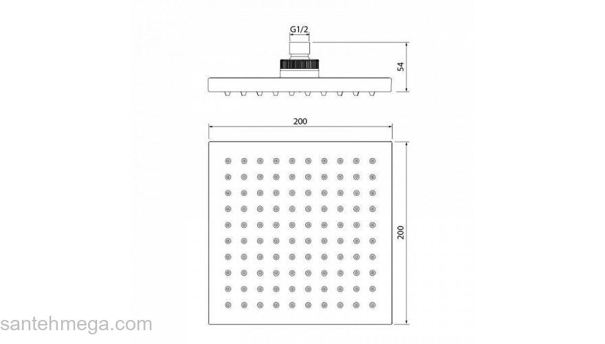 Душевая насадка верхняя квадратная IDDIS 00220SPi64. Фото