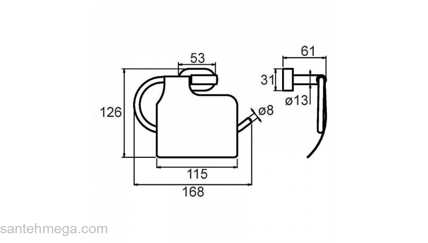 Бумагодержатель с крышкой сплав металлов Solomon Milardo SOLSMC0M43 для ванной комнаты. Фото