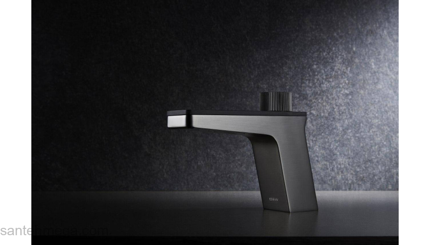 Смеситель для умывальника кнопочный с камнем BLACK & WHITE Universe U7510. Фото