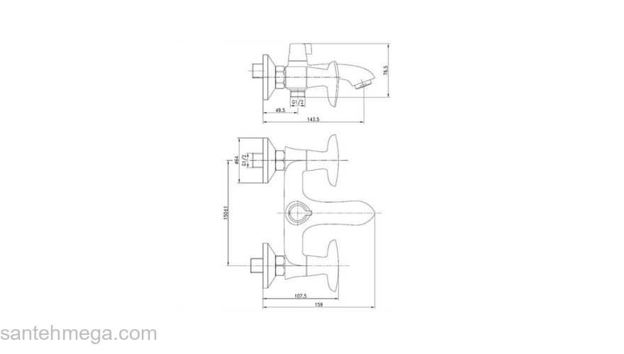 Смеситель для ванны с керамическим дивертором Copter IDDIS COPSB02i02. Фото