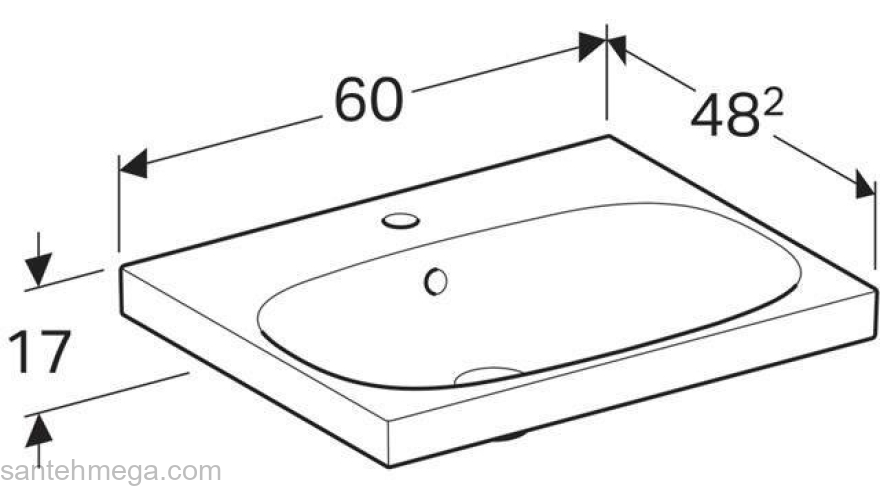 Раковина встраиваемая GEBERIT Аcanto 60х48 500.620.01.2. Фото