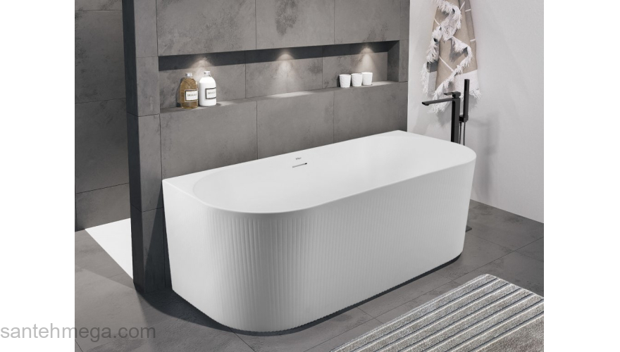 Ванна акриловая пристенная матовая BELBAGNO BB412-1700-800-MATT. Фото