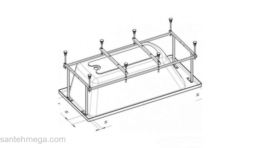 Каркас для ванны ROCA Becool 180х80 ZRU9302786. Фото