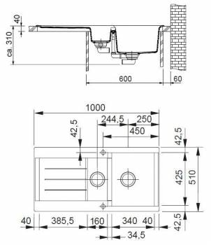 Кухонная мойка FRANKE Java JAG 651 бежевый 114.0056.265. Фото