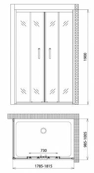 Душевой уголок GEMY Victoria S30192D-A100. Фото