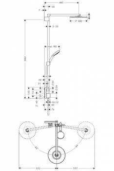 Душевая система HANSGROHE Raindance Showerpipe 240 27145000. Фото