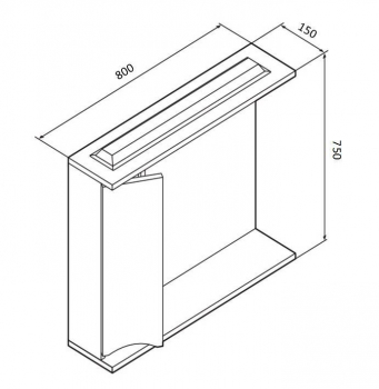 Зеркальный шкаф с подсветкой 80 см, левый, белый AM.PM Like M80MPL0801WG. Фото