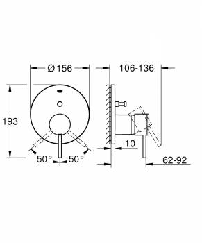 Смеситель для ванны GROHE 24066AL3 atrio New, темный гарфит, матовый. Фото