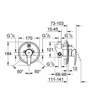 Смеситель для душа GROHE Eurostyle 33637001 (внешняя часть). Фото