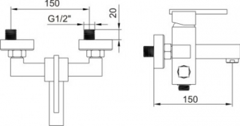 Смеситель для ванны IDDIS Neisse QM23A97CK. Фото