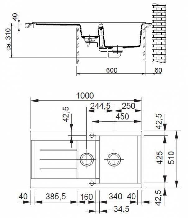 Кухонная мойка FRANKE Java JAG 651 бежевый 114.0056.265. Фото