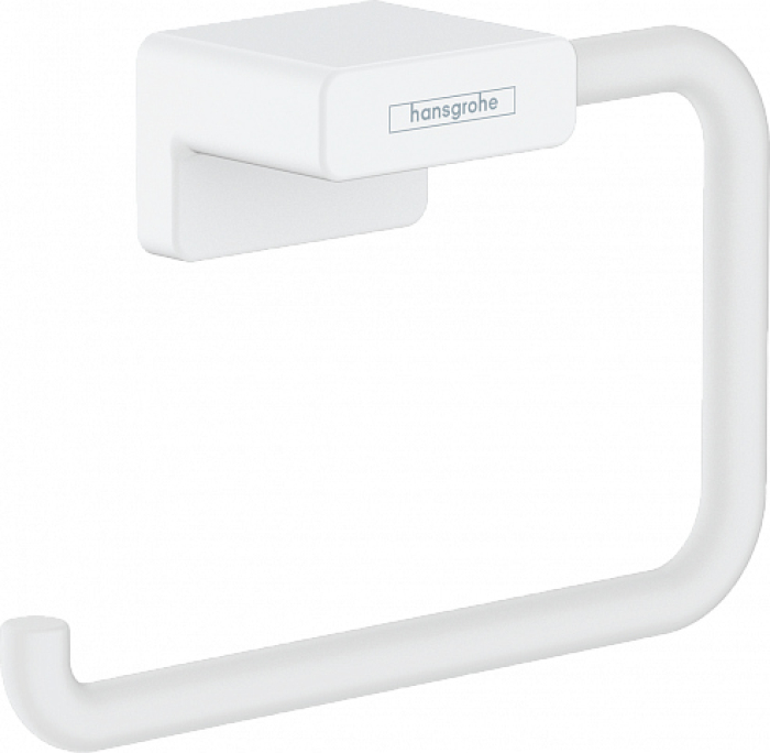 Держатель туалетной бумаги AddStoris Hansgrohe 41771700, матовый белый для ванной комнаты. Фото