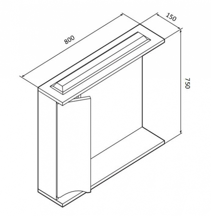 Зеркальный шкаф с подсветкой 80 см, левый, белый AM.PM Like M80MPL0801WG. Фото