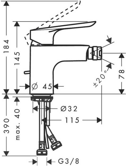 Смеситель для биде Hansgrohe Logis E 71232000. Фото