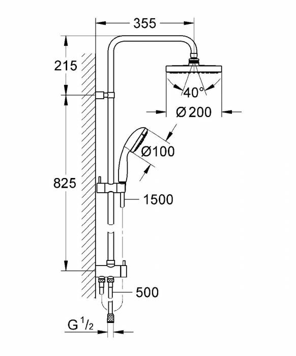 GROHE 27389000 NTemp Душевая система с переключателем. Фото