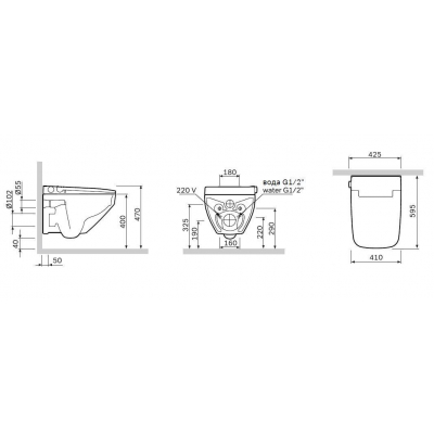 Унитаз подвесной безободковый FlashClean, с крышкой-биде AM.PM Inspire 2.0 CCC50A1700SC. Фото