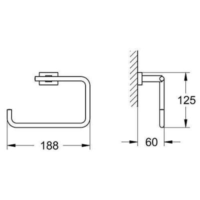Полотенцедержатель GROHE Essentials Cube 40510001 для ванной комнаты. Фото