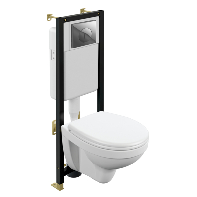 CERSANIT Комплект DELFI TPL + BLACK + LEON ХРОМ ГЛЯНЦЕВЫЙ SET-DEL/Black/TPL/Cg-w. Фото