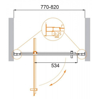 Душевая дверь CEZARES Molveno MOLVENO-BA-1-80-C-Cr-IV. Фото