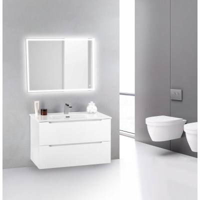 Тумба под раковину подвесная BELBAGNO ETNA39-800/390-2C-SO-BL-P Bianco Lucido. Фото