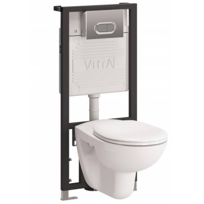 Инсталляция с подвесным унитазом с сиденьем VITRA Normus 9773B003-7203. Фото