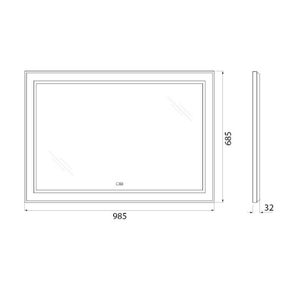Зеркало BELBAGNO Kraft 99х69 SPC-KRAFT-985-685-TCH-WARM Зеркало BELBAGNO Kraft 99х69 SPC-KRAFT-985-685-TCH-WARM. Фото