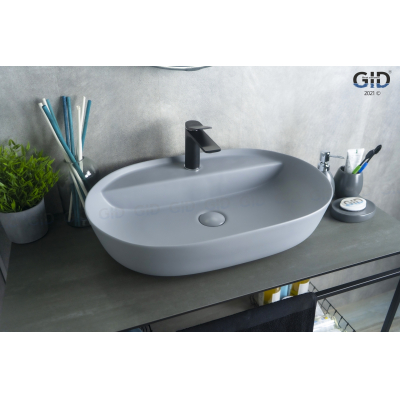 Раковина накладная GID Gm1346 61х41 53341 Серый Матовый. Фото