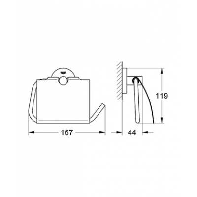 Бумагодержатель с крышкой GROHE Essentials 40367001 для ванной комнаты. Фото