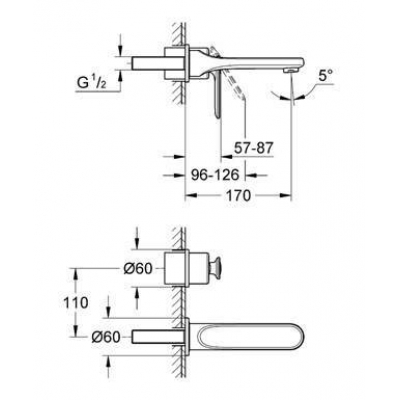 Смеситель для раковины GROHE Veris 19342KS0 (внешняя часть). Фото