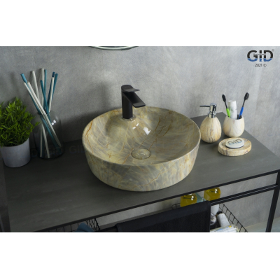 Раковина накладная GID Mnc534 45х45 54443 Под камень. Глянцевый. Фото