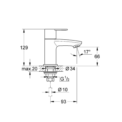 GROHE 23039002 Eurostyle Cosmopolitan Вертикальный вентиль. Фото