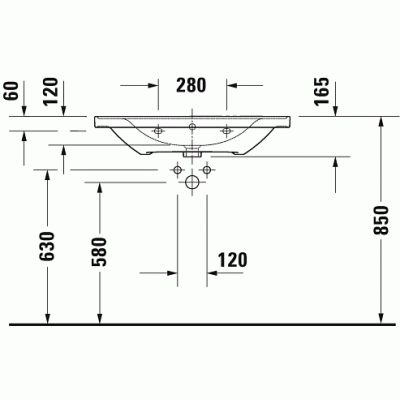 Раковина встраиваемая DURAVIT D-Neo 80х48 2367800000. Фото