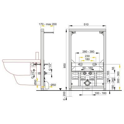 Система инсталляции для биде AlcaPlast A105/850. Фото