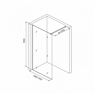 Душевая перегородка IDDIS Walk In Slide 110х195 SLI8CS1i23