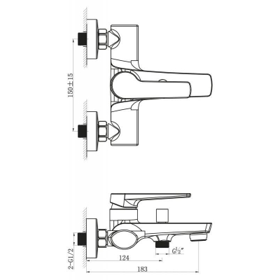 Смеситель для ванны/душа BELBAGNO Carie CAR-VASM-CRM. Фото