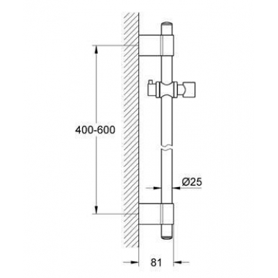 Душевая штанга GROHE Rainshower  28797001 600 мм. Фото
