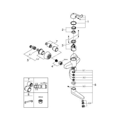 Смеситель для раковины GROHE Euroeco Special 32792000. Фото