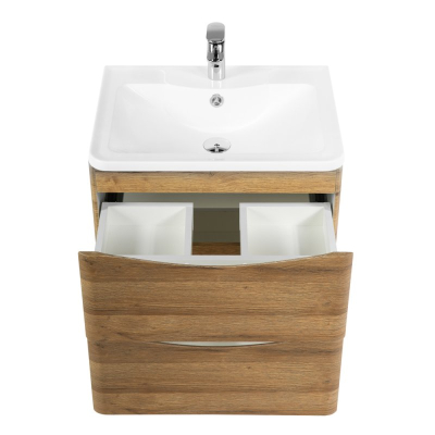Тумба под раковину подвесная BELBAGNO ACQUA-600-2C-SO-RR Rovere Rustico. Фото