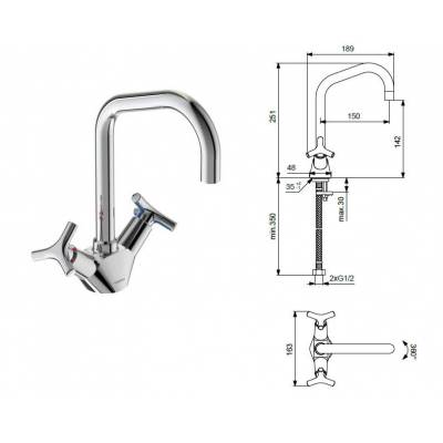 Смеситель для раковины VIDIMA Trinity BA259AA. Фото