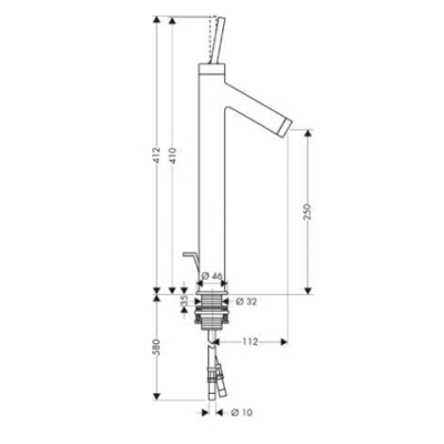Смеситель для раковины AXOR Starck 10120000. Фото