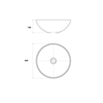 Раковина накладная 44х44 Bronze De Luxe 2421. Фото
