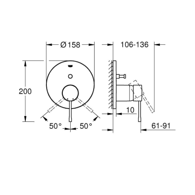 Смеситель для ванны GROHE 24058GN1 Essence, холодный рассвет, матовый. Фото