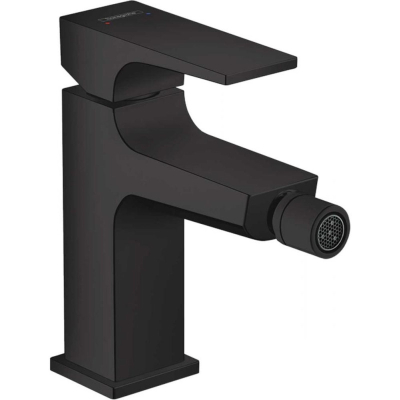 Смеситель Hansgrohe Metropol для биде, однорычажный, со сливным клапаном Push-Open 32520670, матовый черный. Фото