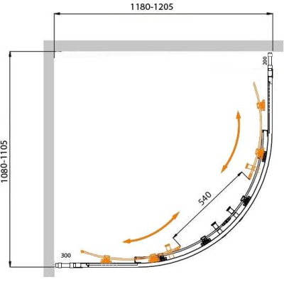 Душевой угол CEZARES Molveno MOLVENO-RH-22-120/110-C-Cr-IV. Фото