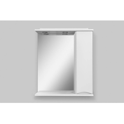 Зеркальный шкаф с подсветкой 65 см, правый, белый глянец AM.PM Like M80MPR0651WG. Фото