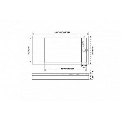 Душевой поддон BAS Stella 160х70 ЛП00163 Черный. Фото