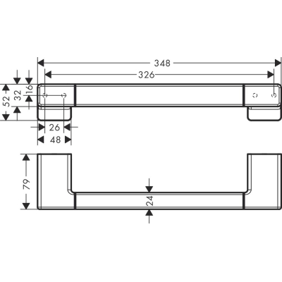 Поручень AddStoris Hansgrohe 41744670, матовый черный для ванной комнаты. Фото